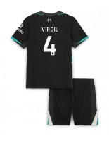 Liverpool Virgil van Dijk #4 Venkovní dres pro děti 2024-25 Krátký Rukáv (+ trenýrky)